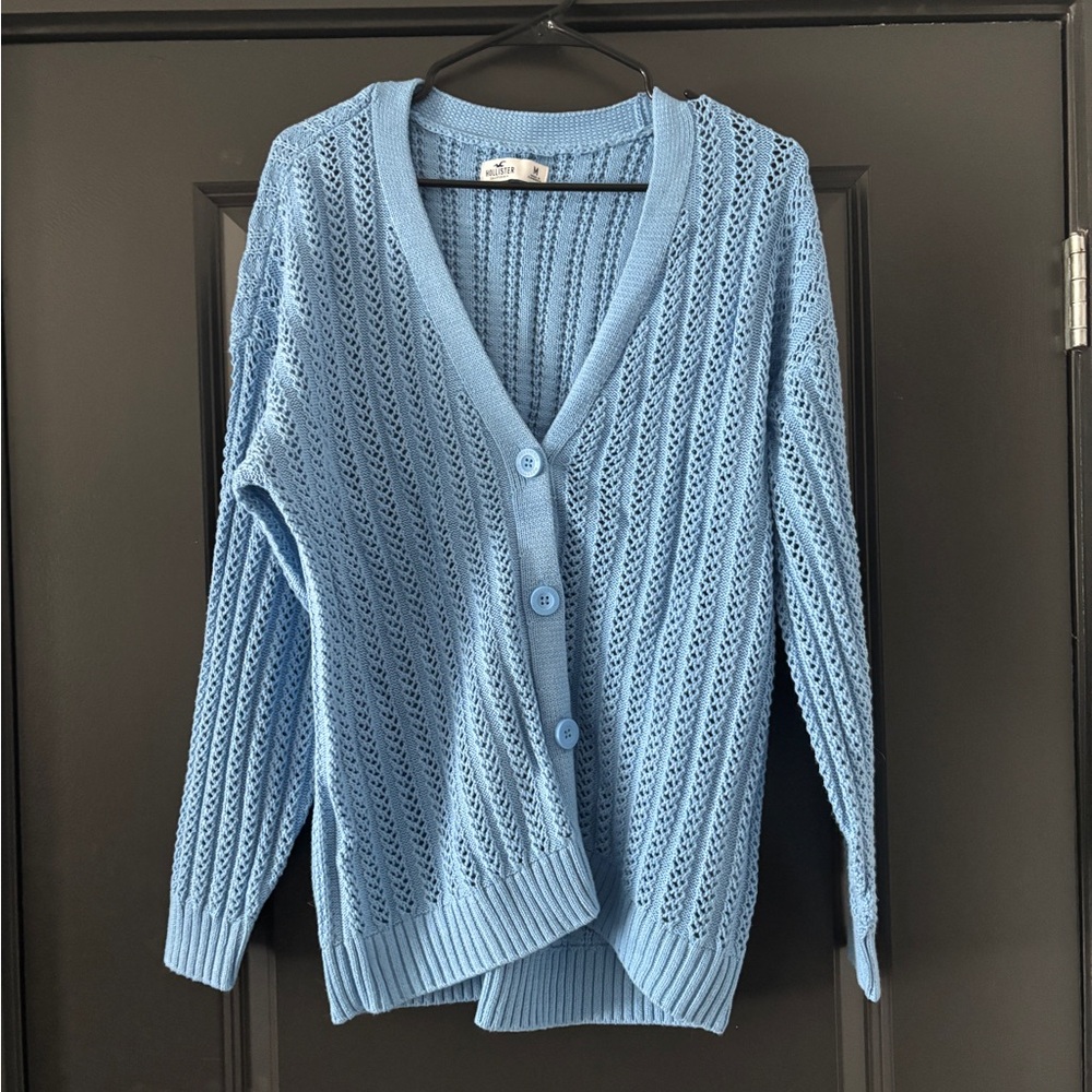 Hollister Blue Knit Cardigan